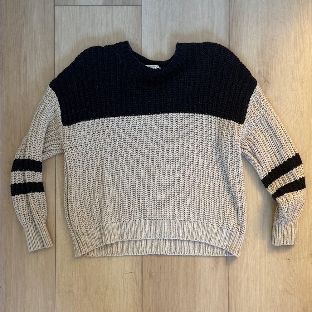 Z Supply Knit Sweater - Black and Cream